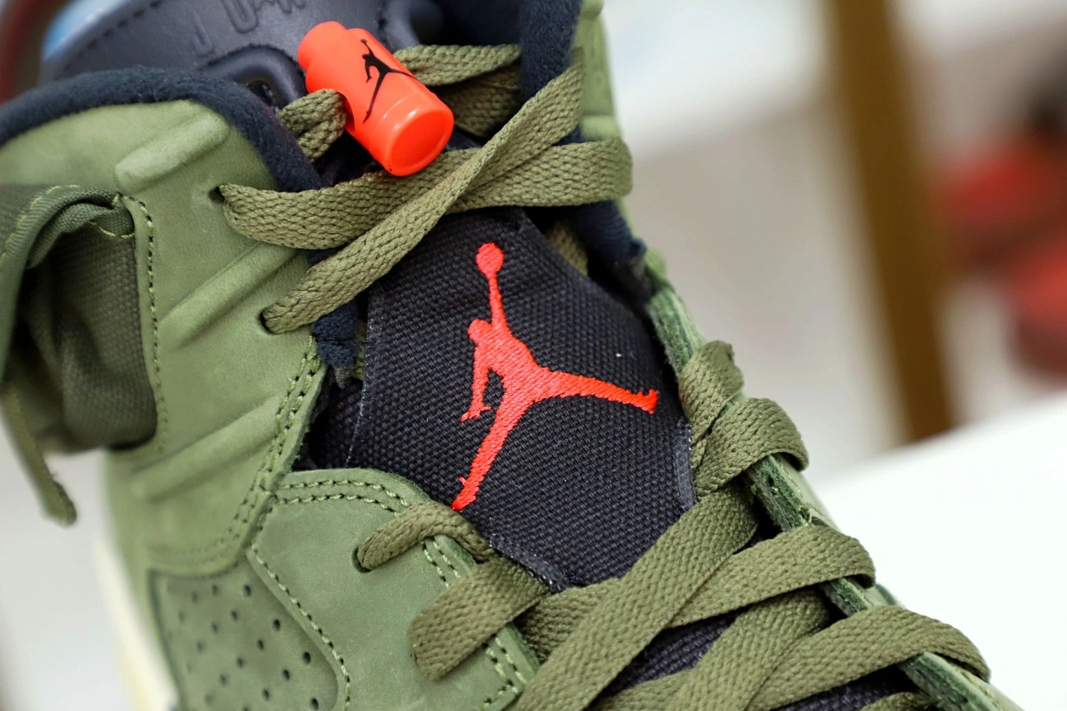 Affordable Kimikick SCOTT TRAVIS RETRO AIR X 6 'OLIVE' 1983 JORDAN 1225